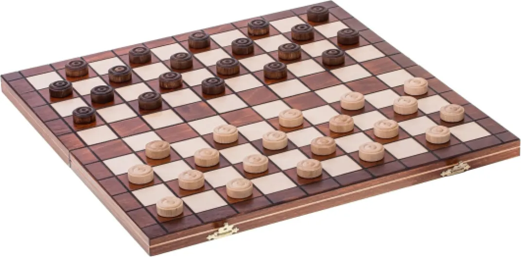 Square - Jeux Dames en Bois - Damier 100 Cases - 40 x 40cm