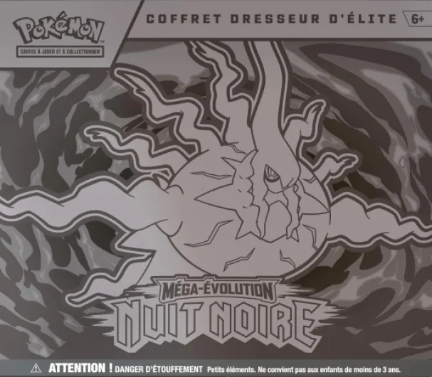: Coffret Dresseur d’élite Méga-Évolution– Nuit Noire (1Carte Promo entièrement illustrée, 9boosters et des Accessoires de Jeu Premium)