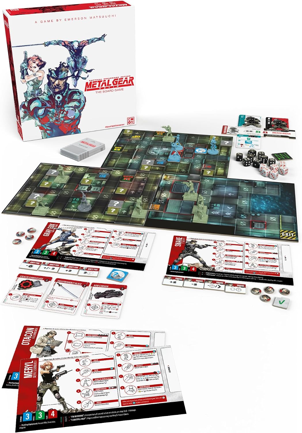 Cmon Metal Gear Solid The Jeu de société – Jeu furtif et stratégique, Campagne 14 Missions et 6 Missions de réalité virtuelle, Personnages emblématiques et Combats de Boss, à partir de 14 Ans, 1 à 4