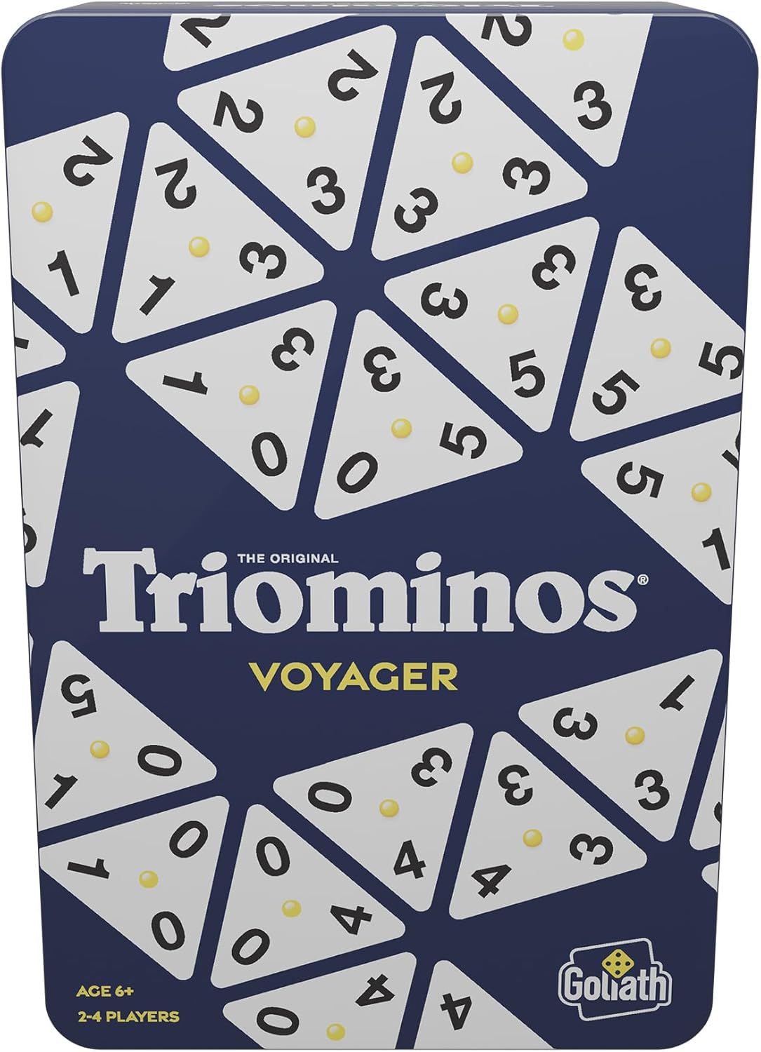 TRIOMINOS Voyager - Edition Voyage Boîte Métal - Jeu de Société de Stratégie Famille et Enfants dès 6 Ans - Jeu de Dominos Triangulaires à 3 Côtés - Classique depuis 50 ans - 2 à 4 joueurs - 30 Min Tour : Boîte Métal