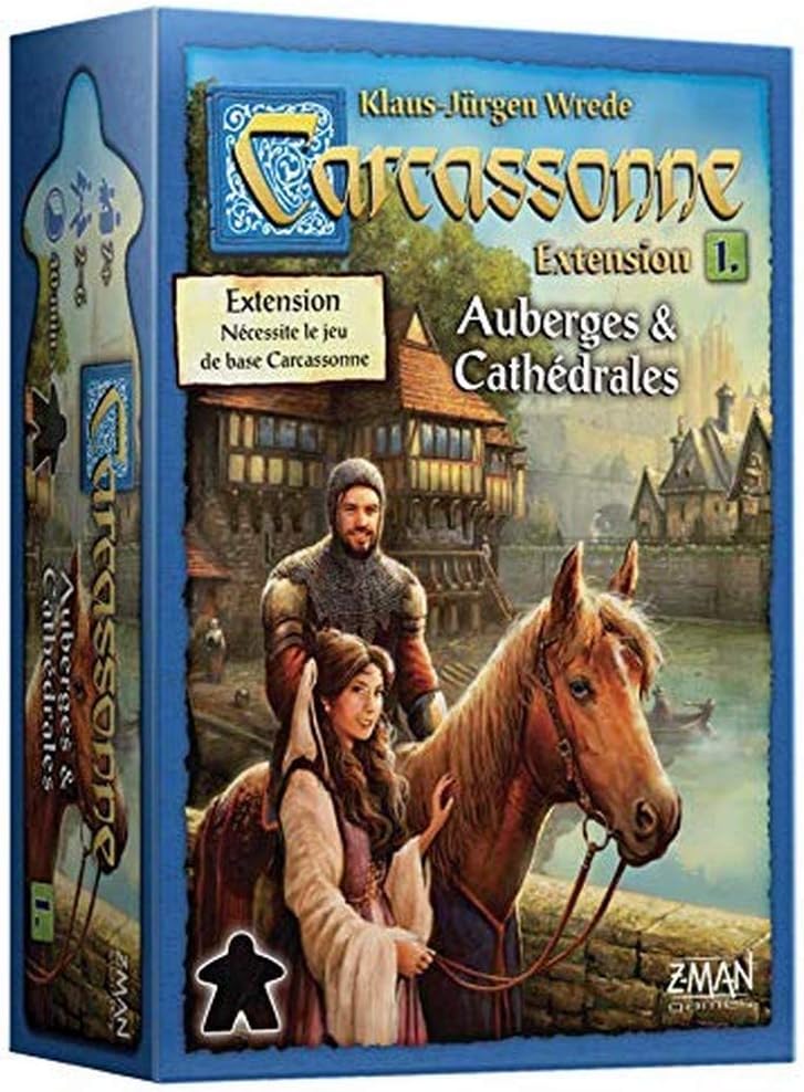 Z-Man Games - Carcassonne - Extension 1 Auberges & Cathédrales - Jeu de société - À partir de 7 ans - 2 à 6 joueurs - 40 minutes