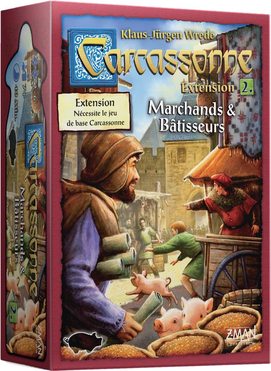 Z-Man Games - Carcassonne - Extension 2 Marchands & Bâtisseurs - Jeu de société - À partir de 7 ans - 2 à 6 joueurs - 40 minutes