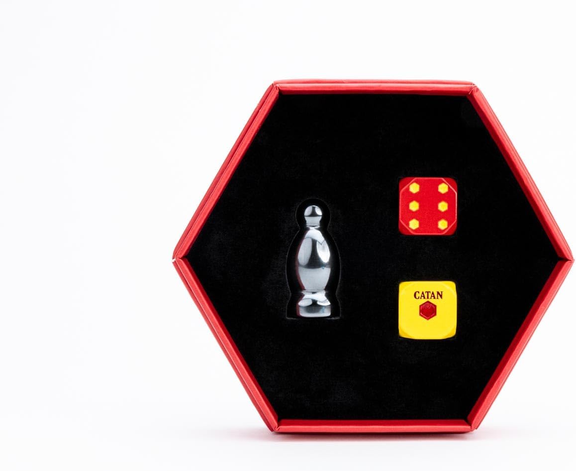 FanRoll Compatible avec Catan Premium Robber et dés en métal, hématite
