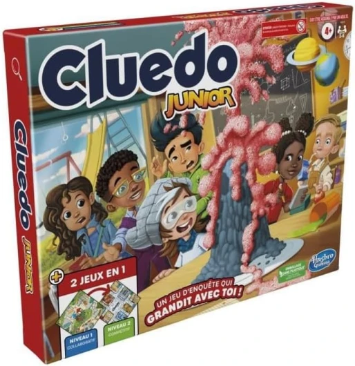 Cluedo Junior Réversible, 2 en 1, Jeu de Détective Cluedo pour Jeunes, Plateau pour Enfants, Jeux de Société, Cadeaux pour la Famille et Noël