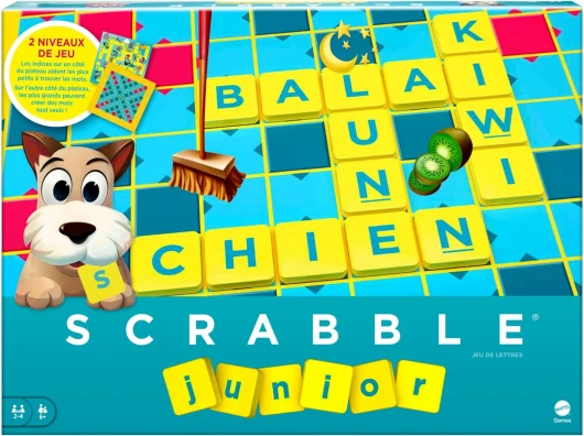 Scrabble Junior, Jeu de Société pour Enfant, dès 6 Ans, Jeu de Société Enfants avec de Lettres, Jeux Enfants dès 6 Ans, Version Française, Y9668 France Multicolore