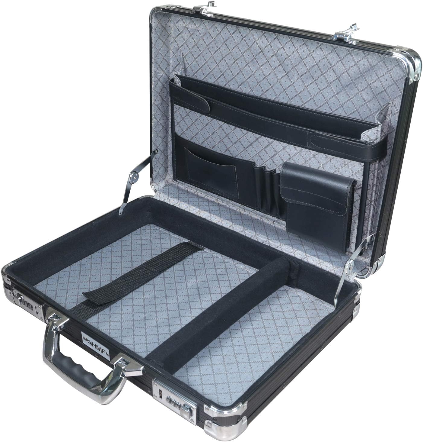 HMF 14651-02 Mallette en aluminium pour homme avec cadenas à combinaison Noir 45 x 33 x 11 cm