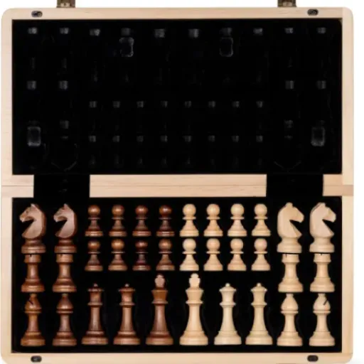 Avis A&A Jeu d'échecs magnétique 38,1 cm : un échiquier bois pratique et bien fichu pour jouer et transporter