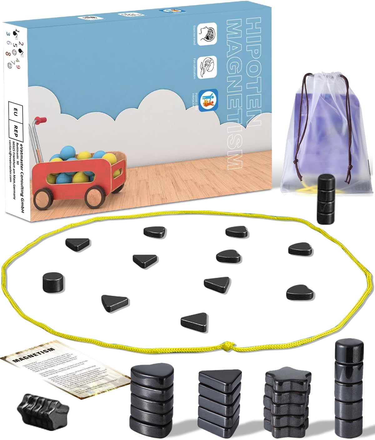 Jeu d’échecs magnétique avec des pièces aimantées - Jeu de Dames éducatif de Table - Échiquier magnétique Portable pour fêtes, Famille et compagnons (Formes géométriques)