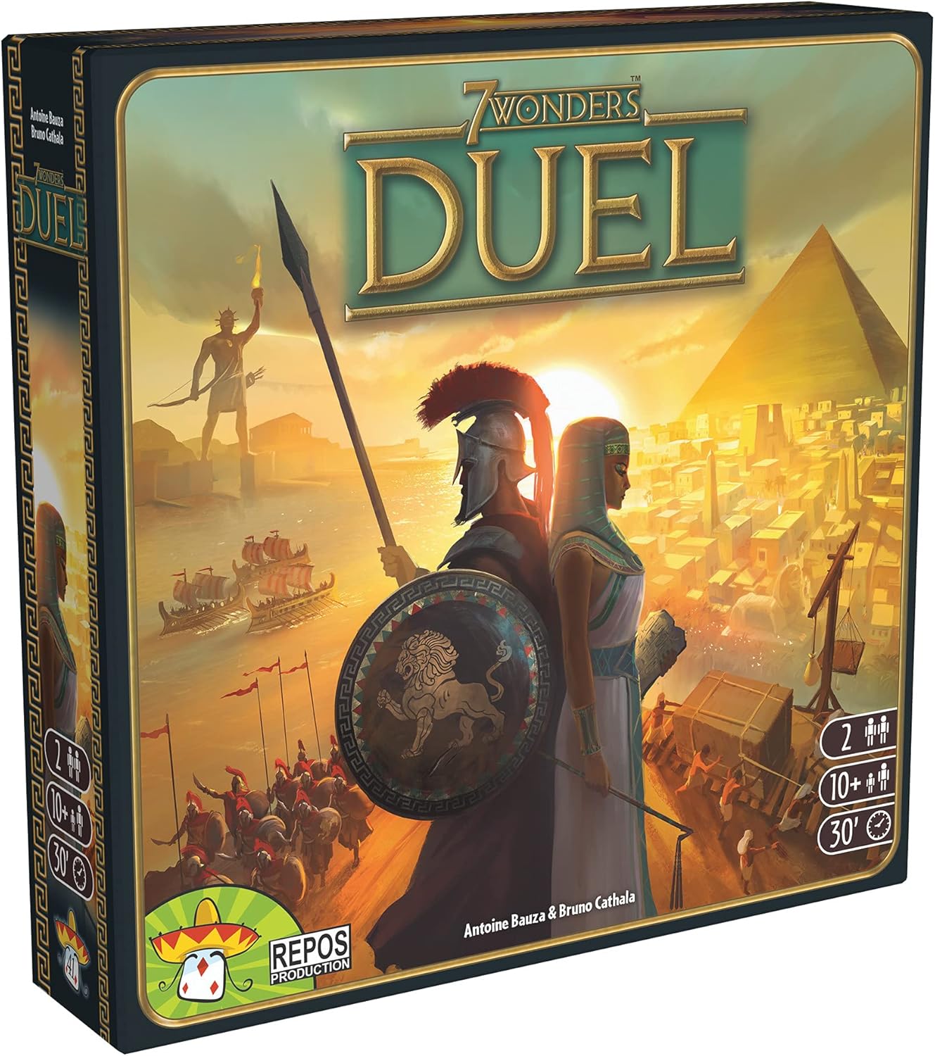 Asmodee - 7 WONDERS : Duel - Unbox Now - Jeu de Société pour Adultes et Enfants dès 10 ans - Version du Jeu de Stratégie et de Plateau pour 2 Joueurs - 20 min - Version Française - Repos Production