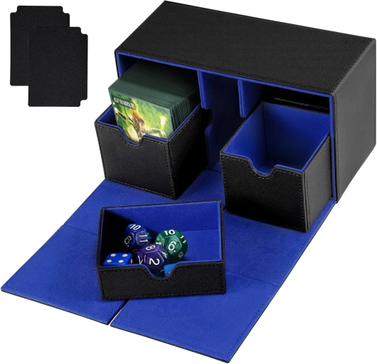 Deck Box für Magic the Gathering Karten, Magnetische Kartenbox Leder Spielkartenbox für Mehrere Karten, Leder Deckbox Aufbewahrungsbox Kompatibel mit MTG TCG CCG