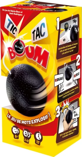 Asmodee - TIC TAC BOUM - Le Jeu de Mots Explosif dès 8 ans - Jeu de Société Familial et Festif - Jeu d'Ambiance et de Rapidité & Défi de Syllabes - 2 à 12 Joueurs -15 min - En Français - Zygomatic Tic Tac Boum (Edition 2022)