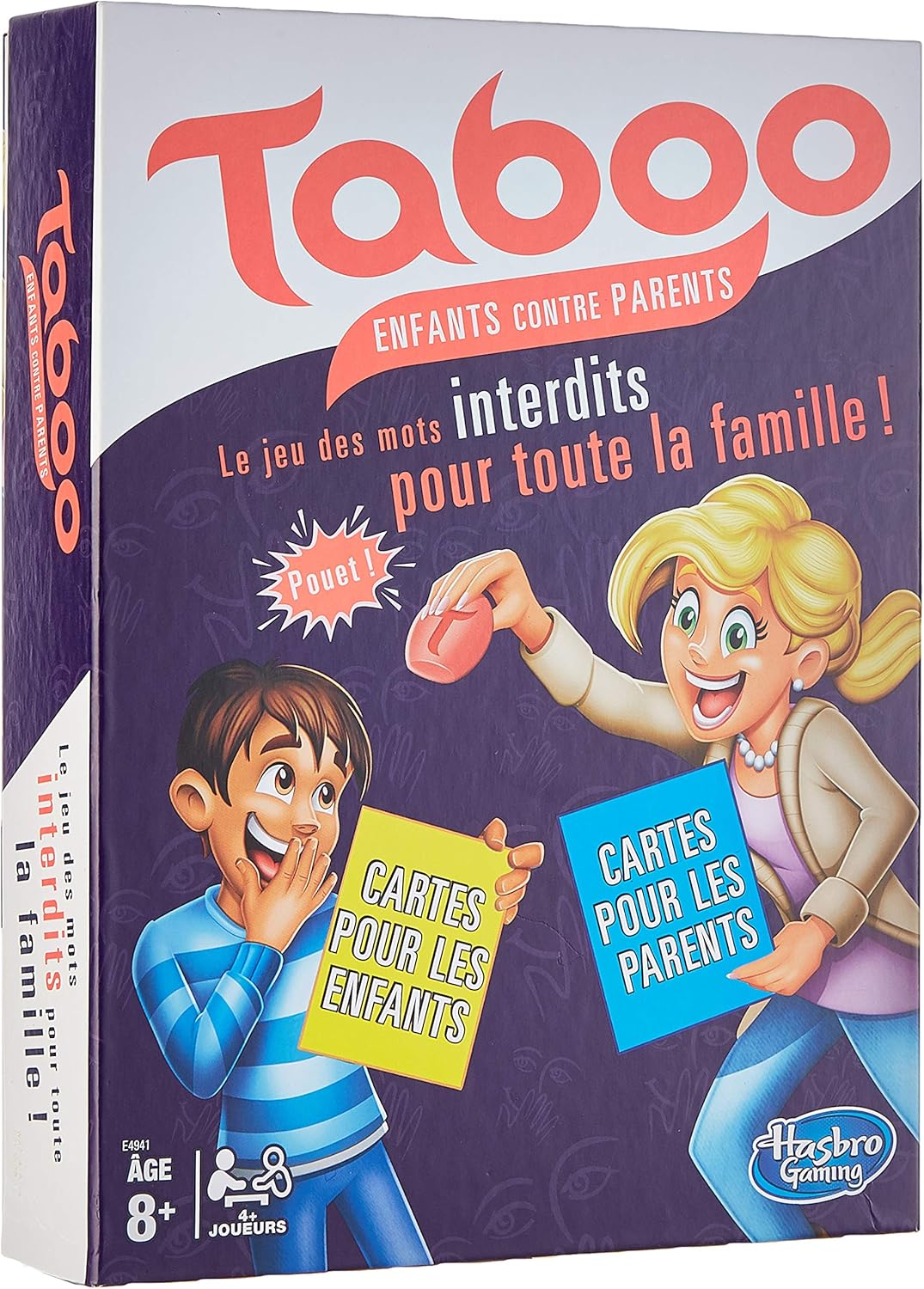 Taboo Enfants Contre Parents, Jeu de Société Familial, Jeu de Mots à Deviner pour Enfants dès 8 Ans et Adultes, Version Française