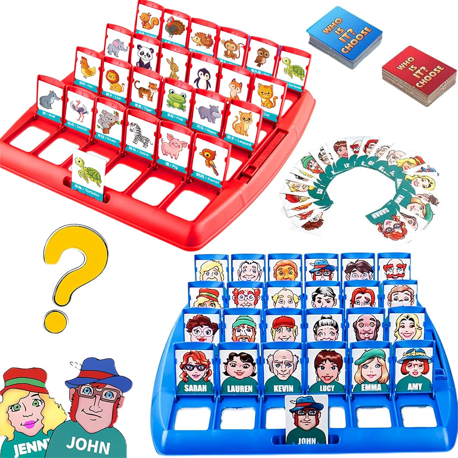 Qui est Le Jeu Jeu de Societe Qui est ce Jeu de Devinettes Amusant Jeu Qui est Le Nom Jeu de Voyage Convient pour L'interaction Parent Enfant, Les Fêtes et Les Jeux de Voyage