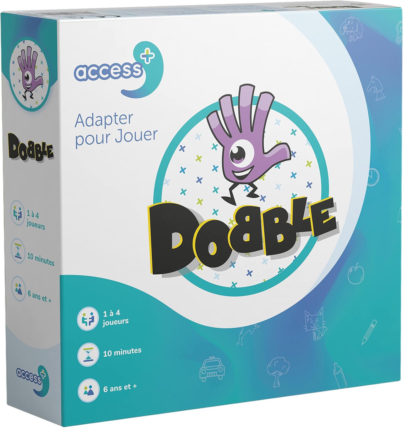 Access+ - Asmodee - Dobble Access+ - Jeux de société - Jeux de cartes - Jeux adaptés pour les troubles cognitifs - À partir de 6 ans - 1 à 4 joueurs - Version française