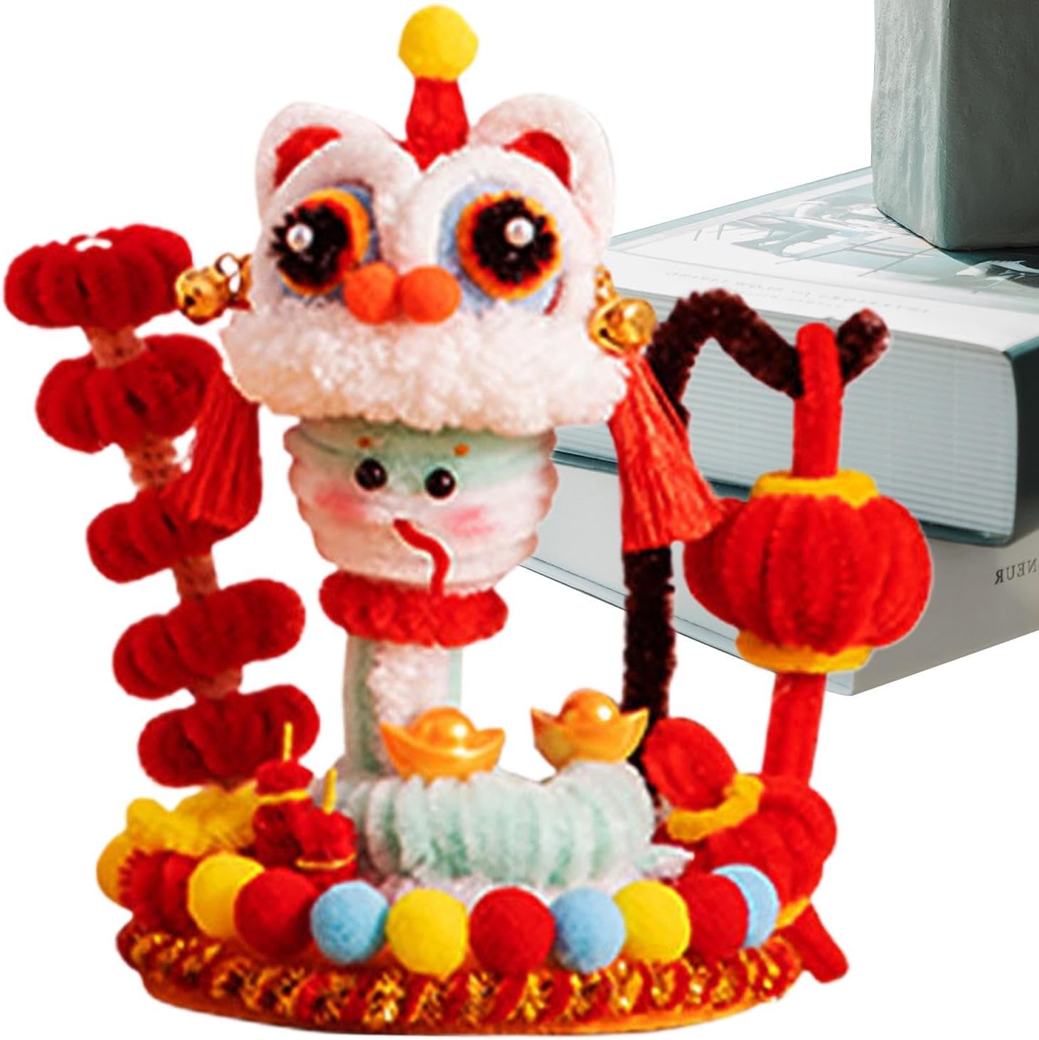 Année de l'artisanat artisanal du serpent,Année de l'artisanat de la créativité du serpent - Artisanat de décoration de serpent du Nouvel An - Décor artisanal de bureau de l'année du serpent en bâton