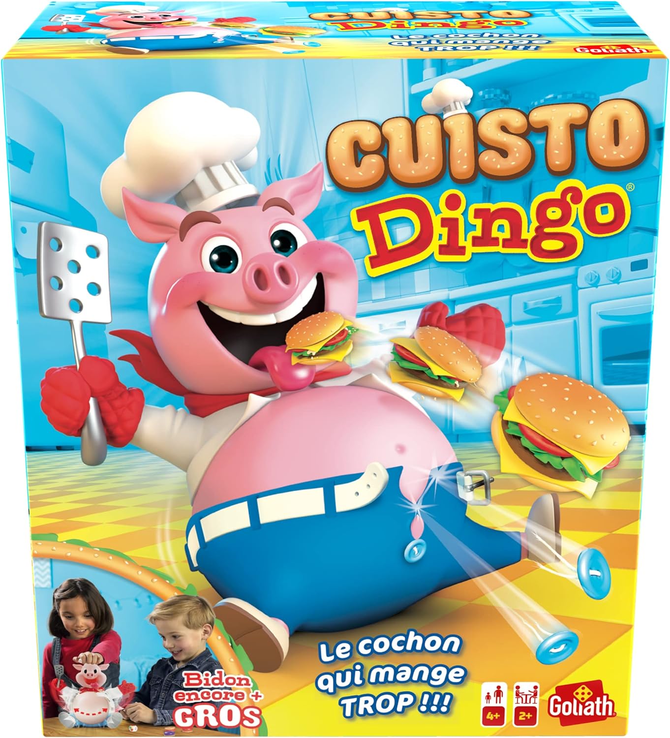 CUISTO DINGO - Jeu de Société pour Enfants - Amusez-vous à Nourrir le Cochon sans Faire Exploser son Ventre - Jeu Rigolo dès 4 Ans - Jouez en Famille ou entre Amis - 2 à 4 joueurs - 15 Min