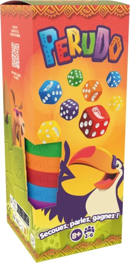 Asmodee - PERUDO (Nouvelle Version) - Jeu de Société d'Ambiance pour Adultes et Enfants dès 8 ans - Secouez , Parlez, Gagnez - Jeu de dés et de Bluff - 2 à 6 Joueurs - 30 Min - Version Française Perudo - Nouvelle Edition
