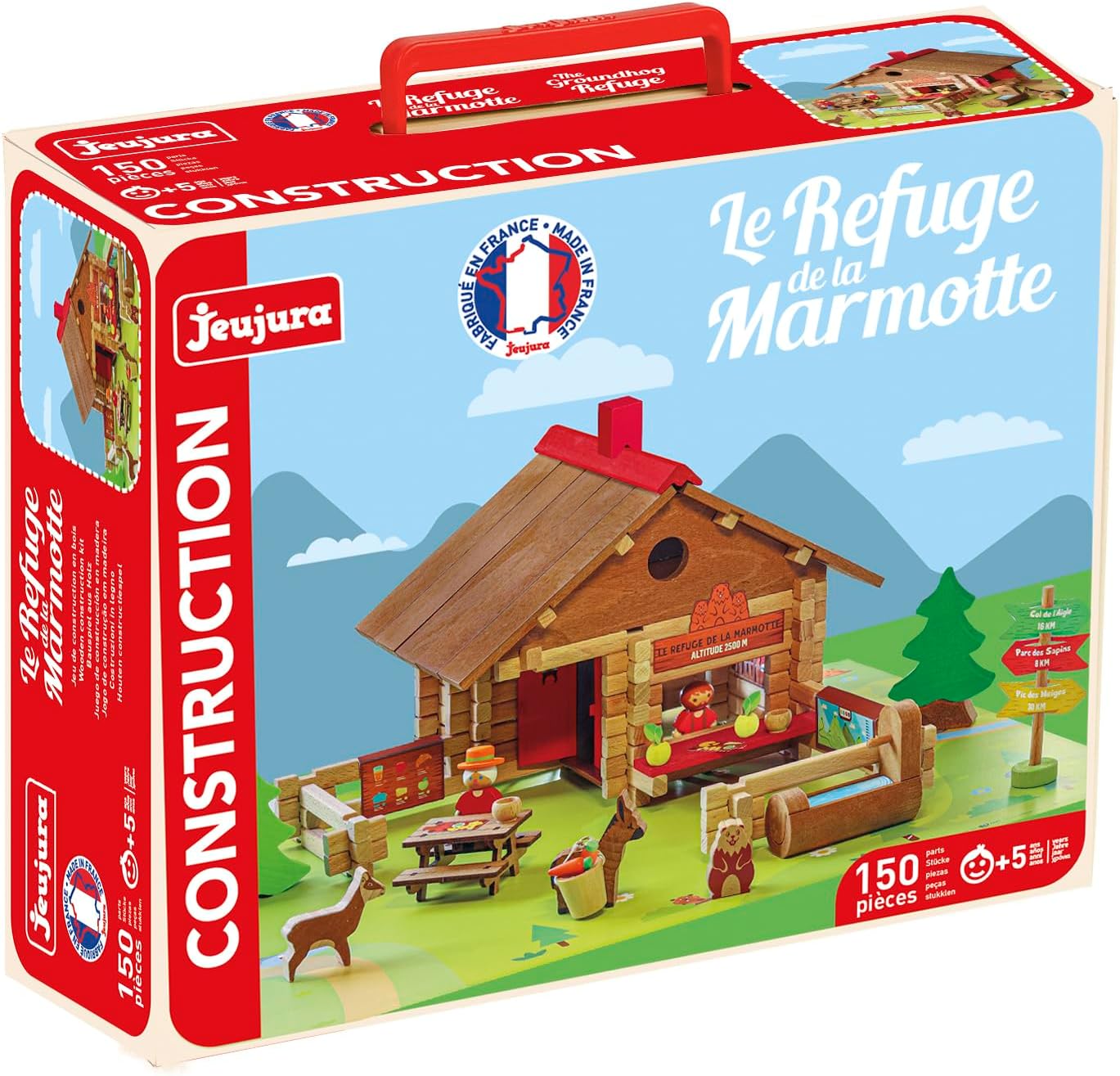Le Refuge de la Marmotte - 150 pièces - Jeux de Construction dans sa Valise en Carton - A partir de 5 Ans - Agilité - Créativité - Manipulation - Catalogue fourni - 8090