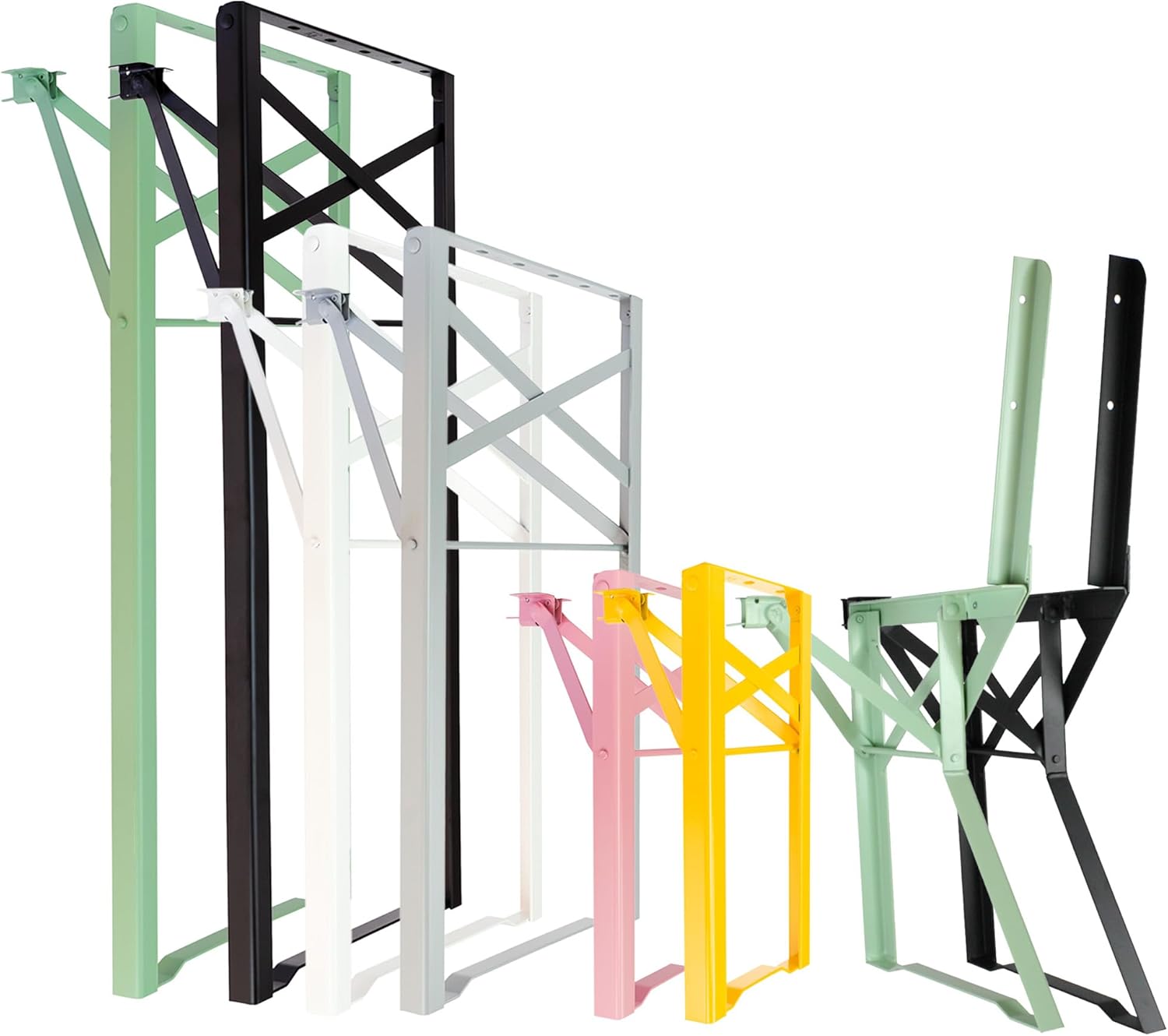 2X Garniture de Tente à bière, DIY châssis de Table Pliable, châssis de Banc, Garniture de chapiteau, Table de bière, Banc de bière (Noir, H43 x B23cm - Banc) H43 x B23cm - banc Noir