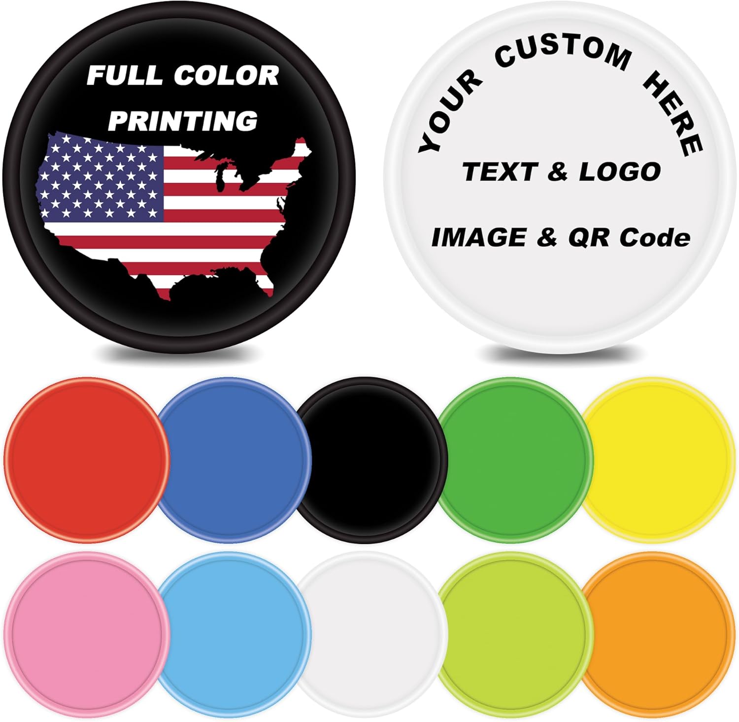 CHEWYZ Jetons de poker personnalisés, 500 pièces, image ou texte personnalisés, impression HD, lot de 16 couleurs pour jetons de bar, publicité d'entreprise, couples, fêtes