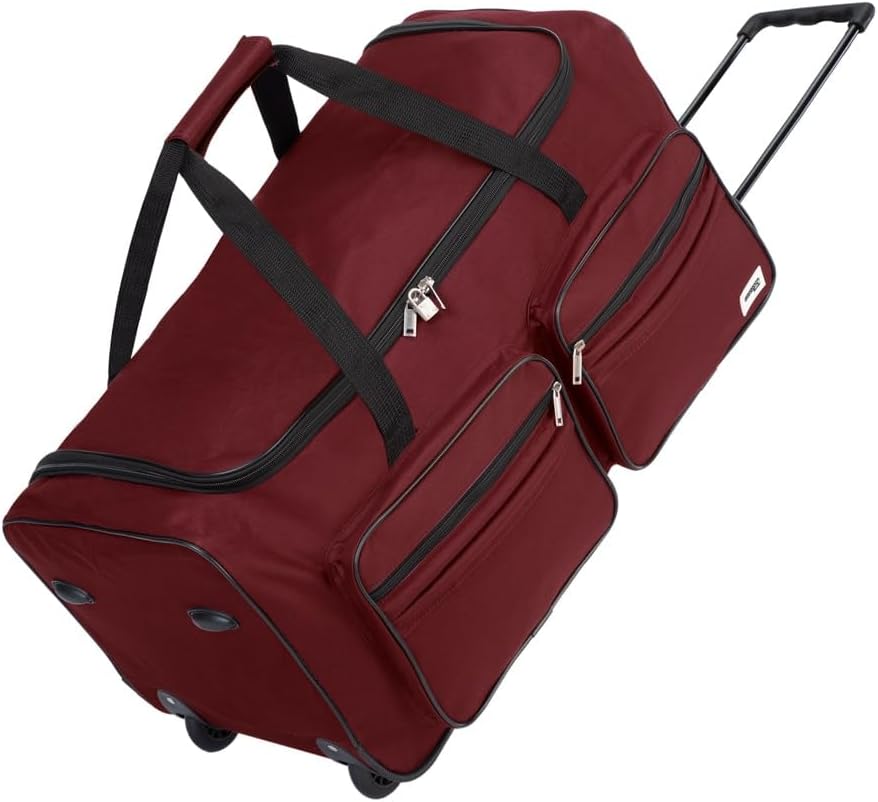Monzana Sac De Voyage 85L Rouge à roulettes Trolley Sac de Sport poignée télescopique 2 Roues verrouillable Transport Rouge 85L