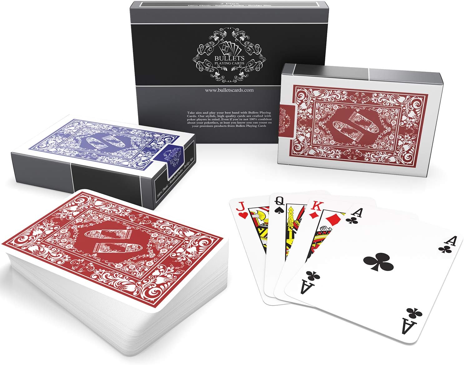 Jeu de cartes en plastique – Taille du 'Bridge' – Index à quatre coins – Index standard – Cartes de poker Deck Skat Cards Ramiy Cards