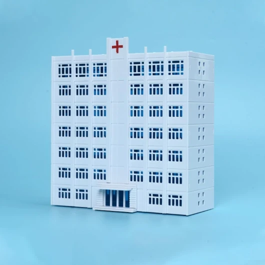 Bâtiment d'appartement d'hôpital de bricolage pour modélisme ferroviaire à l'échelle N, matériau plastique ABS, mise en page de scène