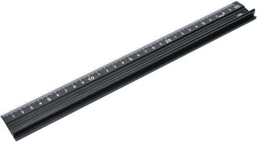 L-Type Règle de Coupe En Alliage D'aluminium en Métal Artisanat Règle de Sécurité Mesure Rédaction Outil Avec Bande en Caoutchouc pour Mesurer Le Cuir(L-Type 30cm)