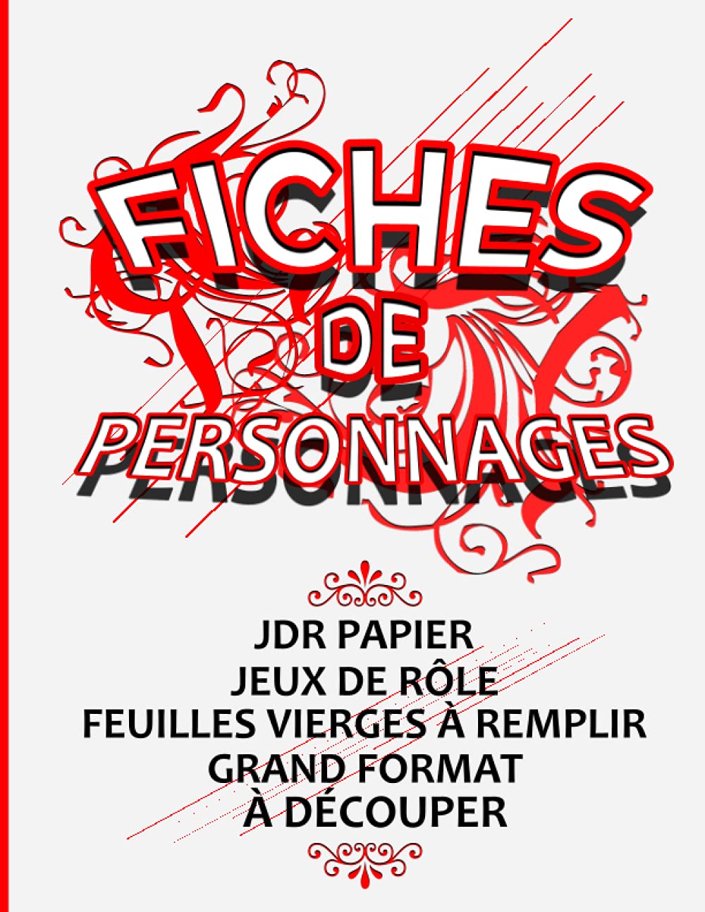 Carnet de JDR : Fiches de personnage vierges à compléter - Grand Format - Fiche de personnages complètes - Jeux de rôle - Feuilles à découper - Fiche de personnage