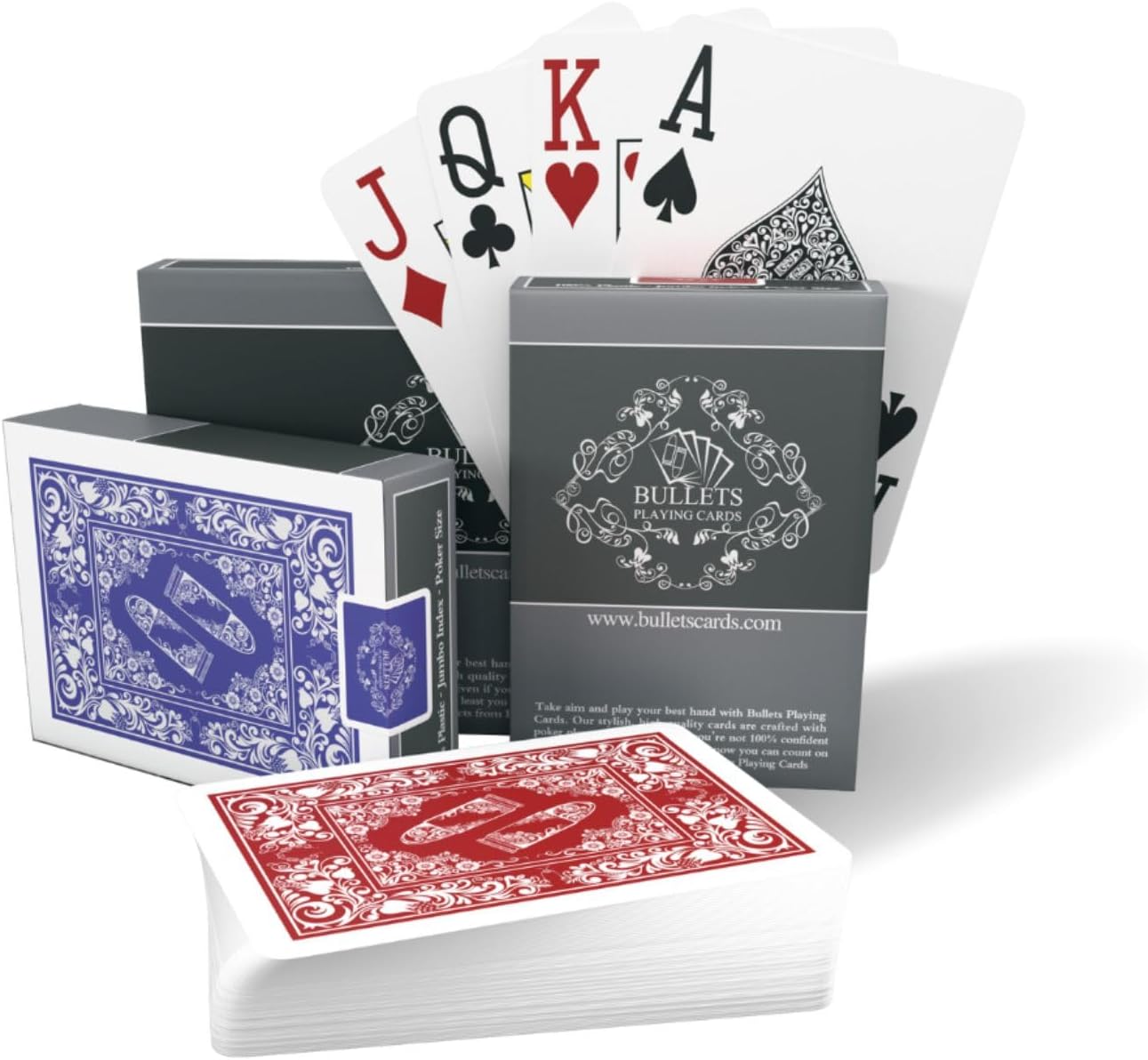, Deux Jeux de 54 Cartes Poker avec Index Jumbo, Cartes Imperméables et Résistantes, Texas Hold'em Poker
