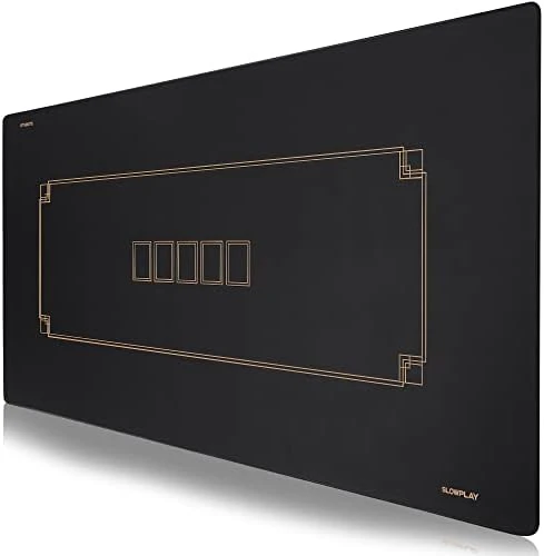 Tapis de Poker Godel Texas Holdem 180x90cm - Dessus de Table de Poker Portable, Noir et Champagne, Hydrofuge, réduction du Bruit et Tube de Transport pour Les Jeux Partout