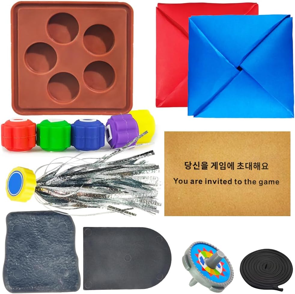 Dlishka Gonggi Jeu coréen Traditionnel pour Enfants et Adultes, 5 Jeux différents, 5 Pierres de gonggi, idéal pour la Coordination œil-Main et Le Plaisir, Les Voyages (Gonggi Set)