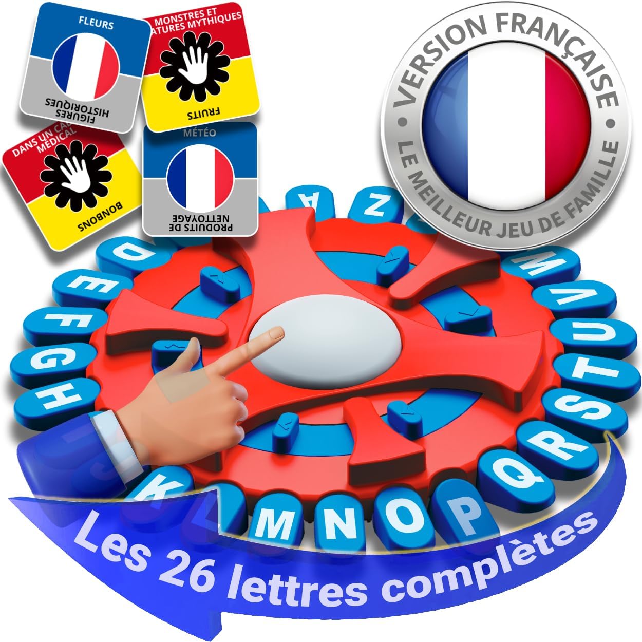 Jeu de Mots - Speed Bac Jeu Francais : Think Words Rapide en 10s, Jeu de Société, Jeux de Fête, Jeu du Bac, Jeux de Famille pour 2 à 8 Personnes, À Partir de 8 Ans