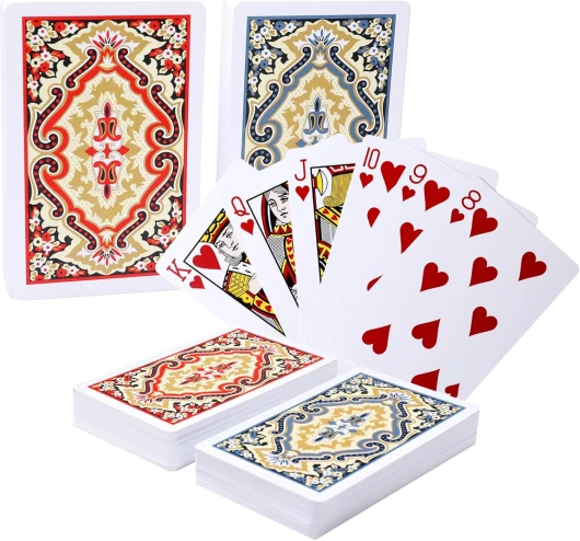 Jeu de Cartes à Jouer - Lot de 2 Jeux de Cartes Plastifiées Imperméables - Idéal pour Poker Texas Holdem