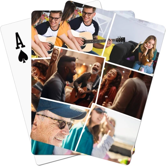 BeNsil Cartes à Jouer personnalisées – Personnalisez Les Cartes à Jouer avec des Photos de fête, des Cartes à Jouer Photo en Plastique imperméables, des Mariages et Plus Encore.