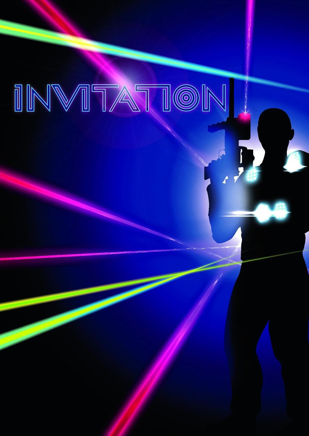 Edition Colibri INVITATION JEU DE LASER TAG, lot de 10 cartes d‘invitation en Français pour un anniversaire d‘enfant ou pour une fête Guerres des étoiles 11140 FR
