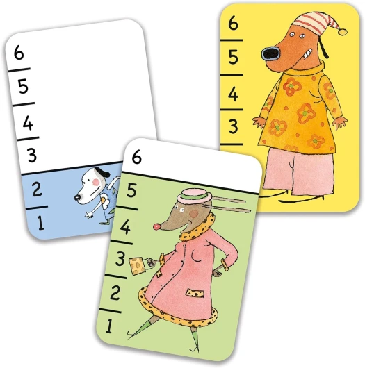 Batawaf Jeu de 36 Cartes, 3 à 6 ans - Apprentissage des Jeux de Cartes - Développe Observation & Coopération - Compare la taille des Chiens ! Resistant et Amusant - 2 à 4 Joueurs