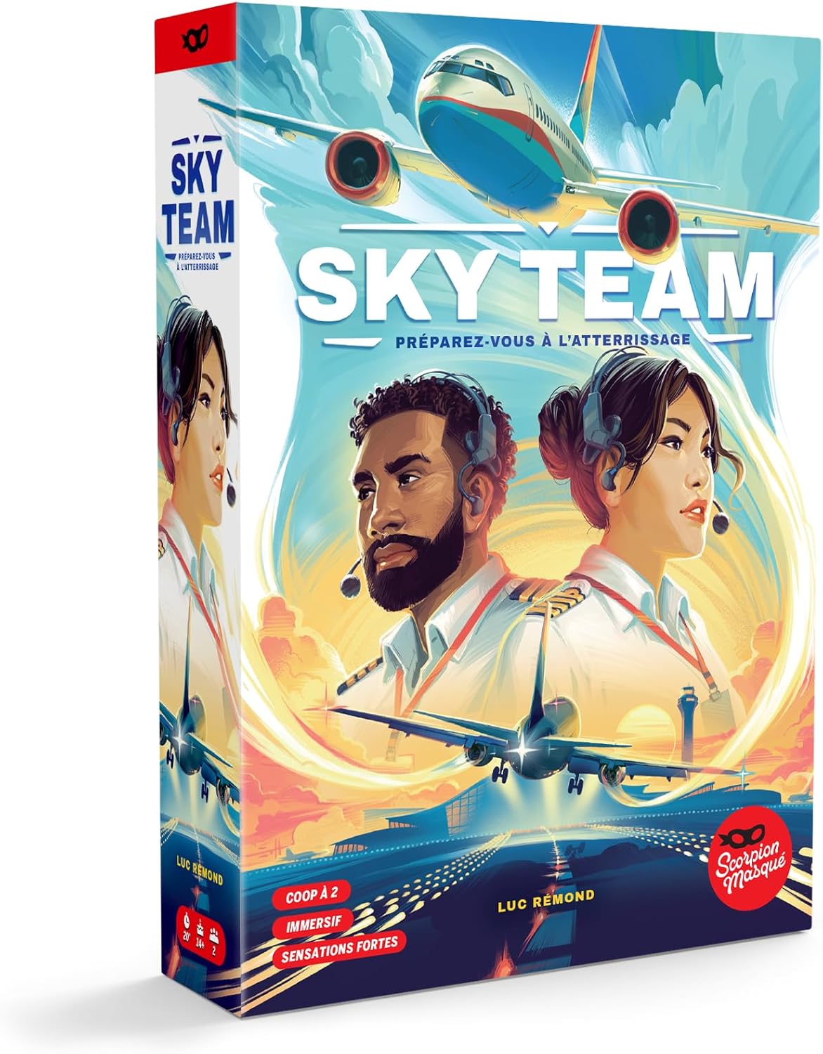 Sky Team - FR - Jeu de coopératif - 10 Ans et + - 2 Joueurs - 20 Minutes - Version Française, Taille Unique, Blue, Orange