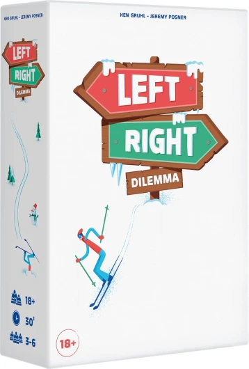 Asmodee - LEFT RIGHT DILEMMA - Jeu de Cartes pour Adultes - Dilemmes Déjantés, Devinez les Réponses de vos Coéquipiers - Jeu d'Ambiance Coopératif - 3 à 6 Joueurs - 30 Min- Version Française- Cojones
