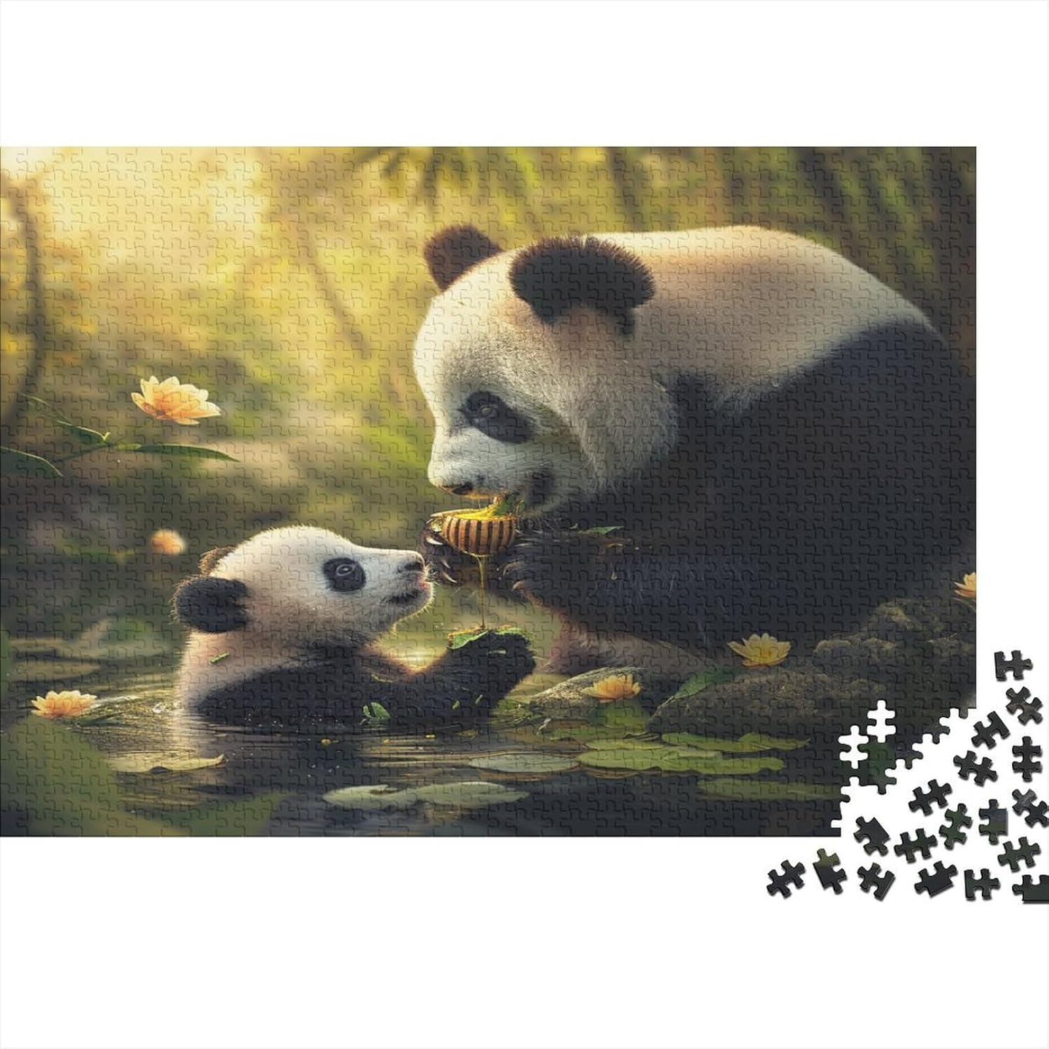 Panda géant Puzzles pour Adultes 1000 Pièces pour Adultes, Puzzle 1000 Pièces pour Adultes Jeux De Puzzle StimulLes Fourmis Convient Aux Hommes Et Aux Femmes 1000pcs (75x50cm)