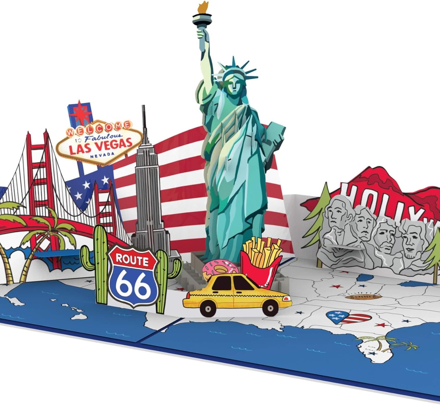 ® Pop Up Carte cadeau États Unis – Bon voyage pour vacances aux États-Unis, Carte d'anniversaire pour voyage à New York, Cadeau couple pour voyage surprise, Emballage pour billets d'avion
