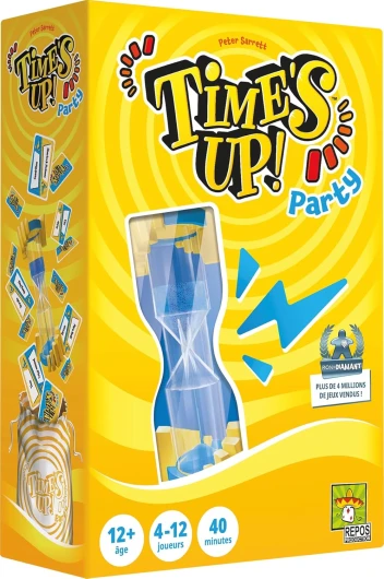 Asmodee - Repos Production - Time's Up Party (avec sablier géant) - Jeux de société - Jeux de cartes - Jeux d'ambiance - Jeux adultes et enfants à partir de 12 ans - 4 à 12 joueurs - Version française
