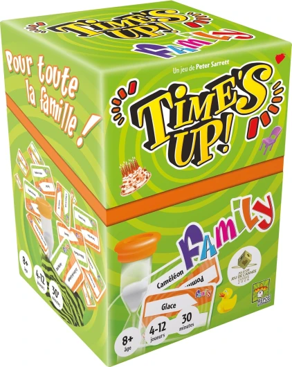 Asmodee - TIME'S UP! : Family - Version Verte - Jeu d'Ambiance en Equipe dès 8 ans - Jeu de Société Enfant-Famille - Jeu de Rapidité - Cartes à Deviner - 4 à 12 joueurs - 30 min - en Français