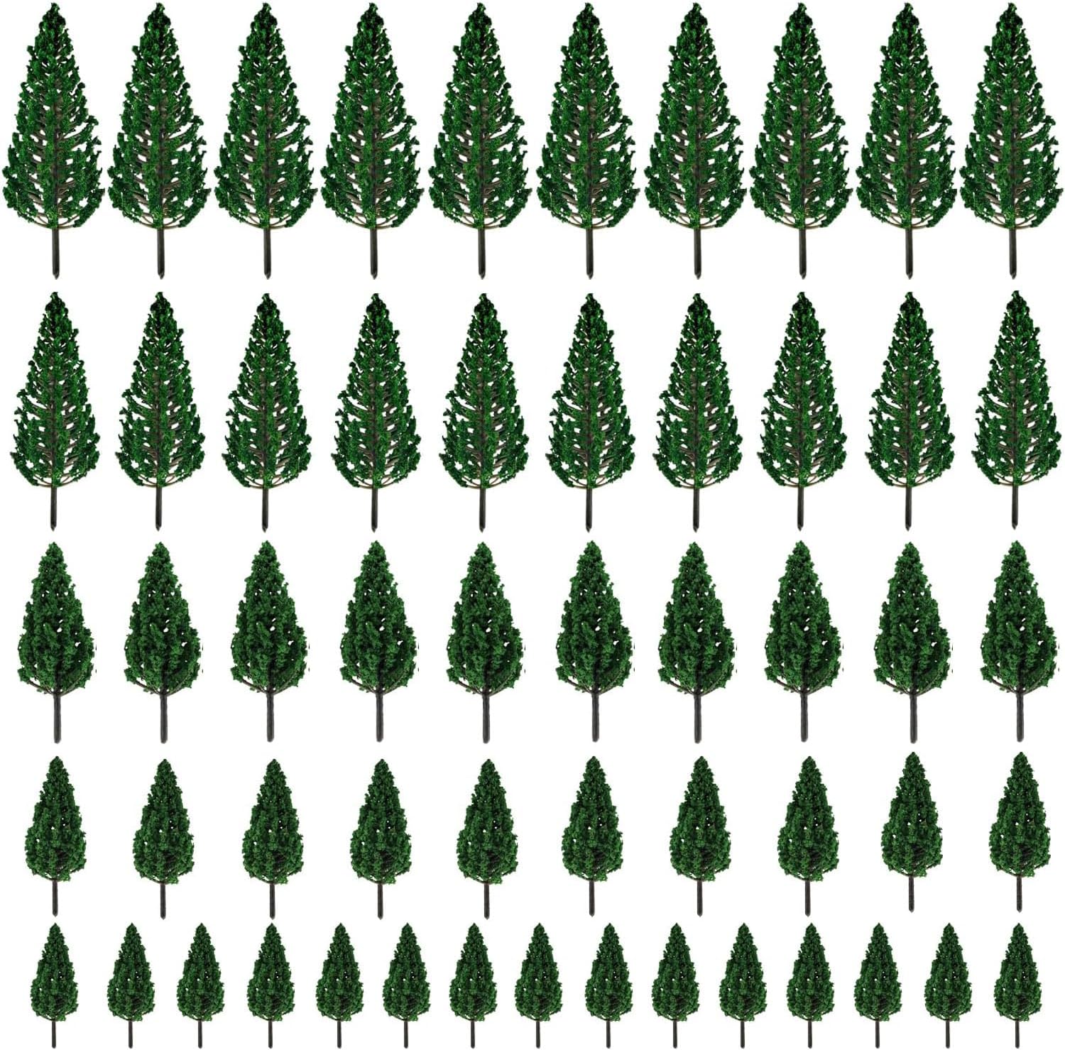 55 Pièces Arbre Miniature Modèle, Arbres Modèle Train, Modèle Train Arbres, Arbres Paysage, Arbres d'Architecture Miniatures, Modèle Arbres Mixte Couleur Mini,pour Paysage de Bricolage(3.5-7.5CM)