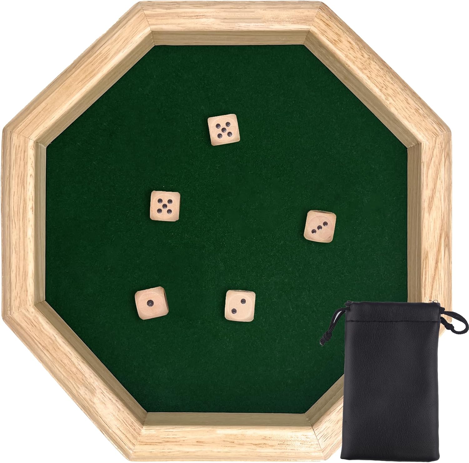 Piste de dés, 25.5CM/10.04 in Plateau de des en Bois,Plateau de des, Piste de des, Piste de des+Dés & Ceintures, Convient pour Plateau Jeu de Dés pour Les Jeux de Table DND et RPG