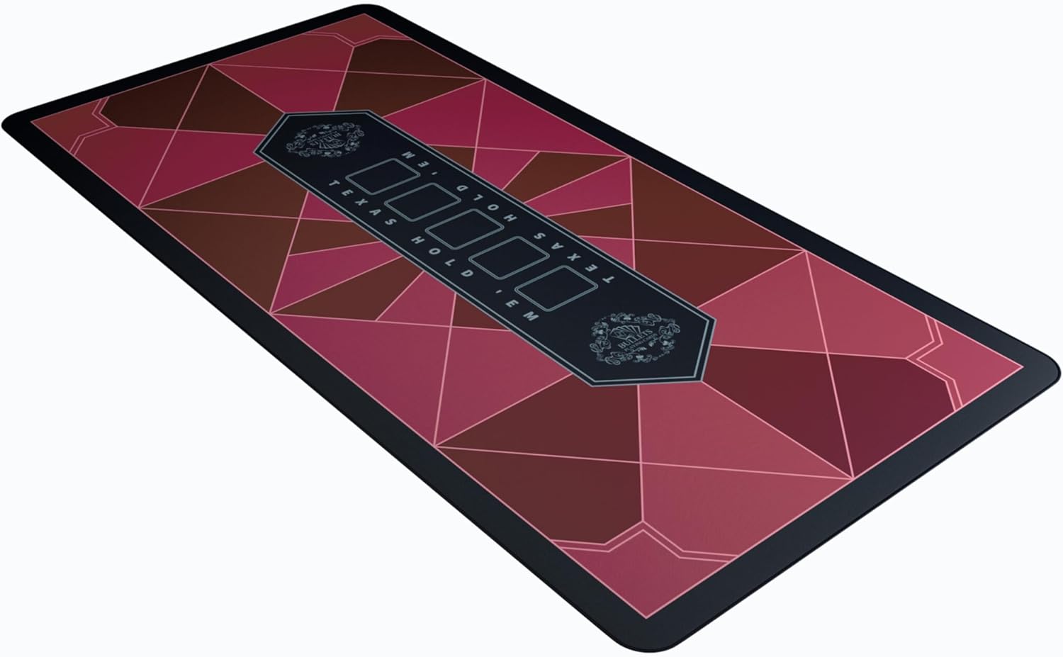 , Tapis de Poker, Design Paulie, Rectangulaire, Bordeaux, 100 x 60 cm