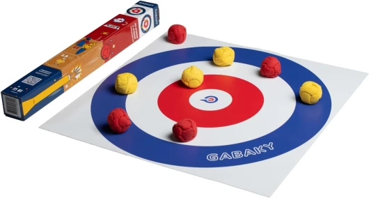 GABAKY Jeu de Pétanque Originale, Mix de Palet et Curling, Cible avec 8 Boules Molles, Tout Terrain Intérieur Extérieur Indoor Outdoor (Édition Classique)