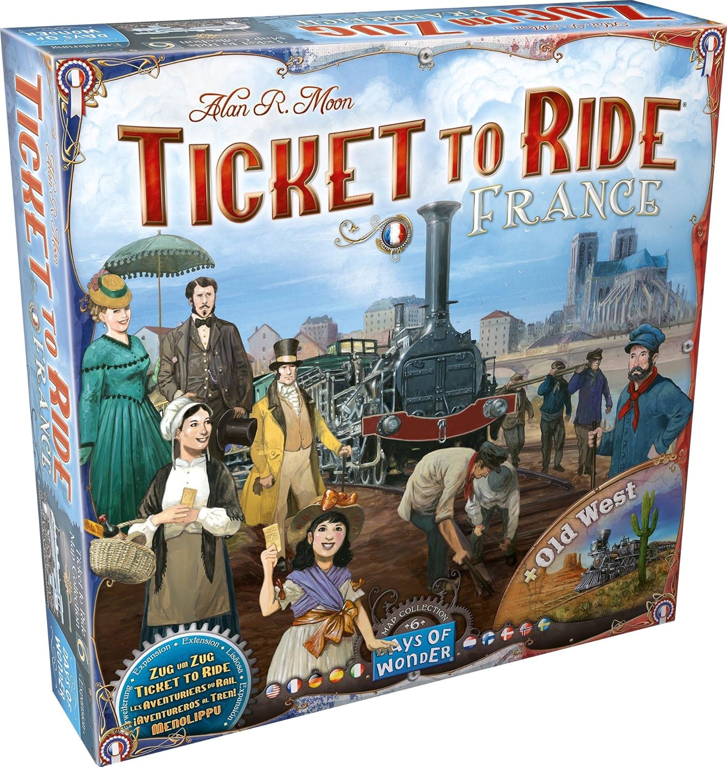 LES AVENTURIERS DU RAIL : Extensions FRANCE+CONQUETE DE L'OUEST - Version Française - Jeu de Stratégie pour Enfants dès 8 ans - 2 à 5 joueurs-30 à 60 Min- A Jouer avec un Jeu de Base - Days of Wonder