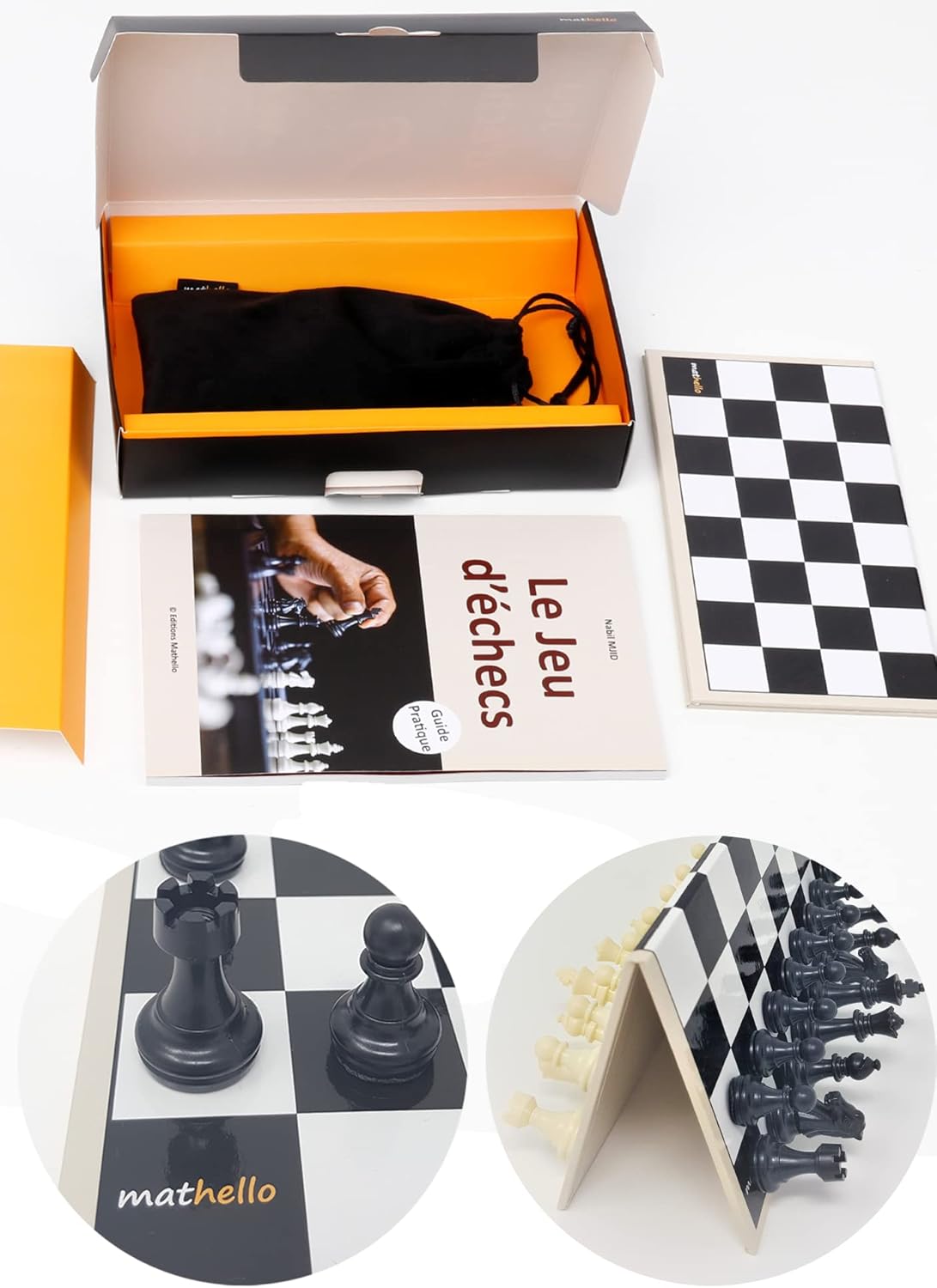 Échecs - Jeu de Société - Jeu de stratégie - Jeu de réflexion - Jeu d'échecs avec Livre - échiquier magnétique - Coffret Cadeau