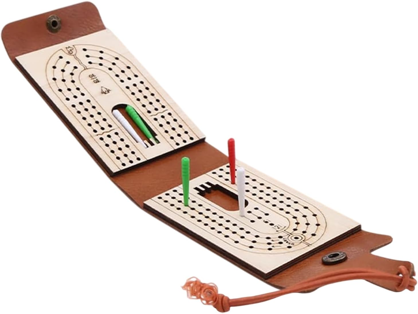 Board De Cribbage De Voyage - Carte De Criblage Portable avec Chevilles - Jouet De Table Traditionnel Interactif Pliable avec Stockage - Jeux Familiaux Drôles pour Les Réunions De Famille De Camping